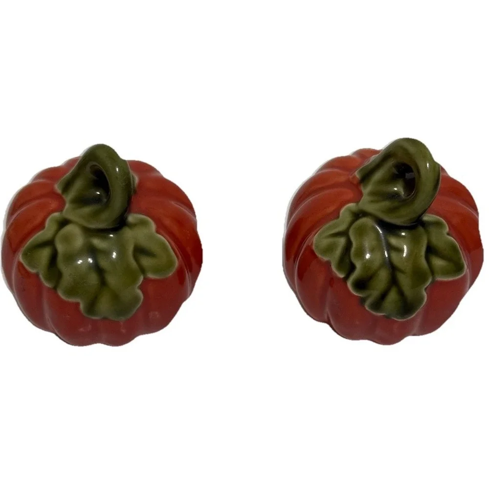 Ceramic Pumpkins Salt‎ And Pepper Shaker Set Thanksgiving Kitchen Fall Decor